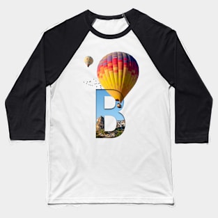 Hot Air Balloon Masking Text Art Baseball T-Shirt